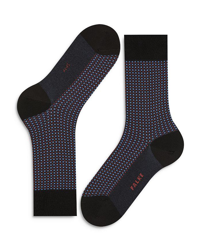 FALKE Uptown Tie Cotton & Nylon Grid Crew Socks
