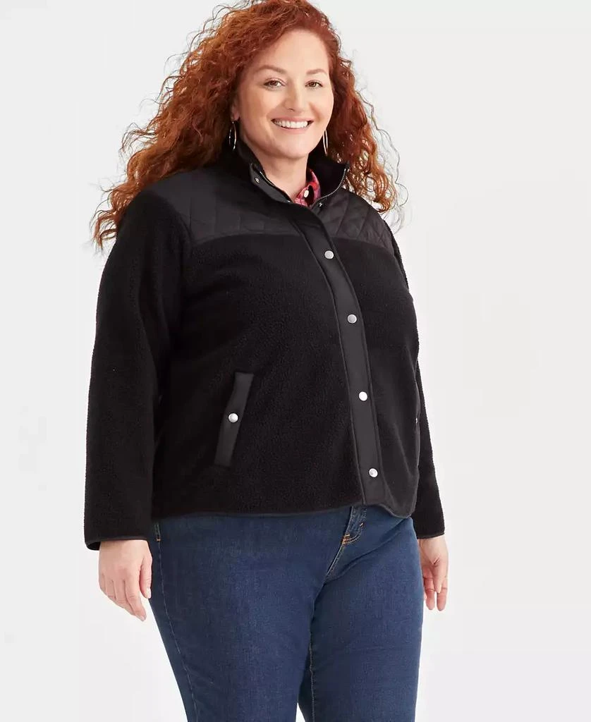 Style & Co Plus Size Quilted-Yoke Sherpa Jacket, Created for Macy's 2