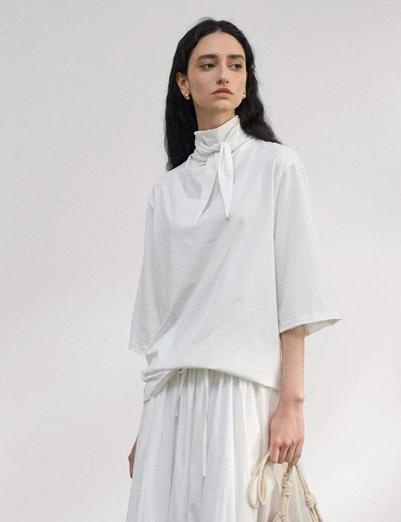 Pixie Market Cotton Neck-Tie Tee 2