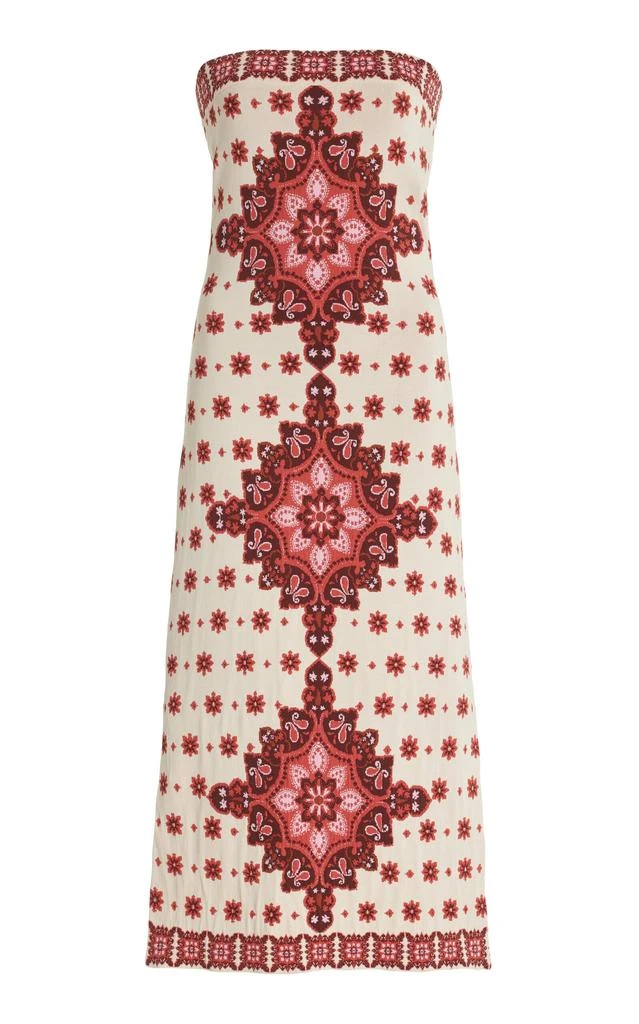 Cara Cara Cara Cara - Rome Printed Crepe Midi Dress - Red - M - Moda Operandi 1