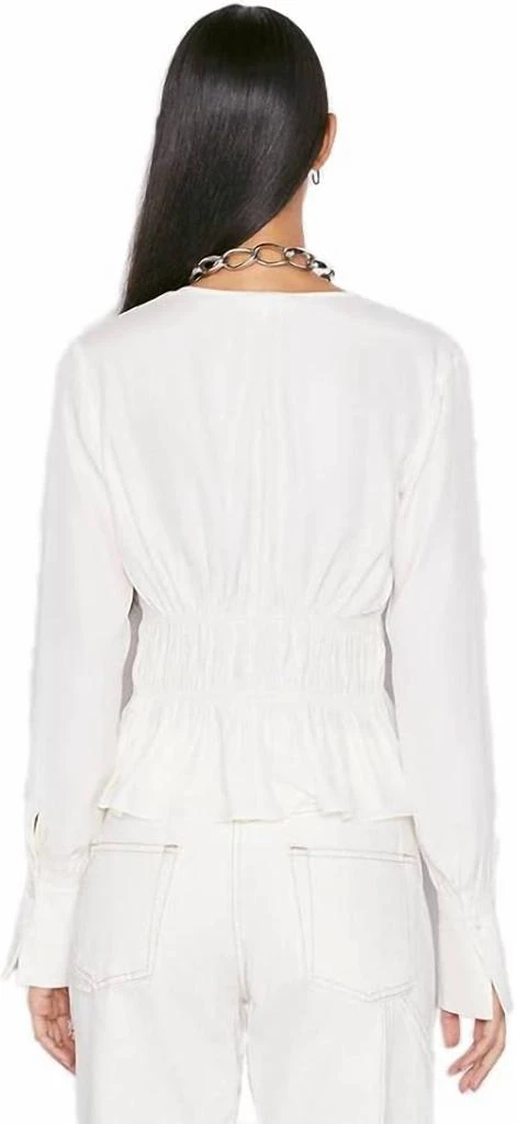 FRAME Frame - Ruched V-neck Blouse 2