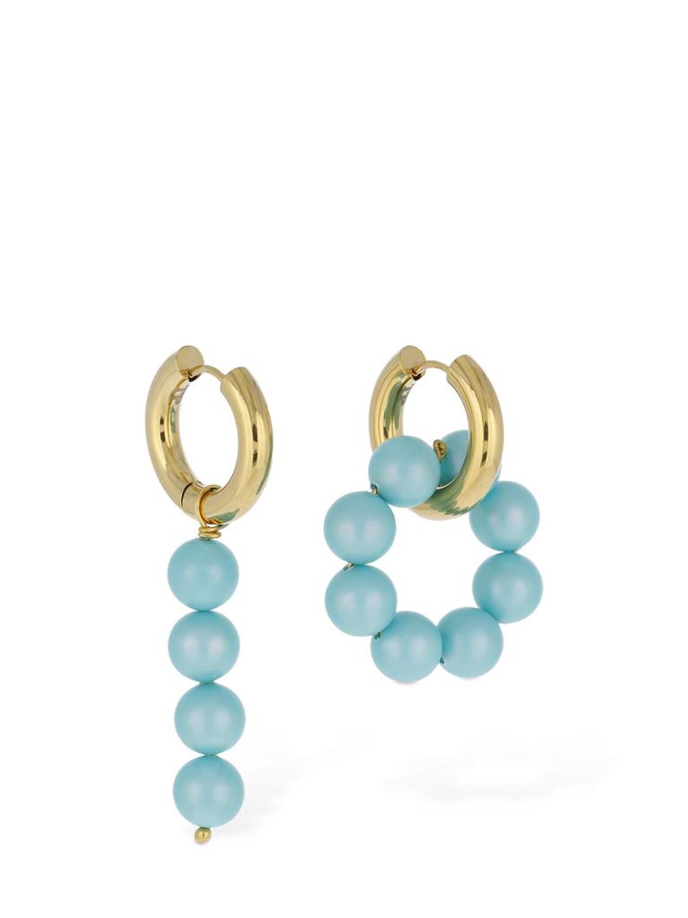 Timeless Pearly Beaded Charm Mismatched Earrings