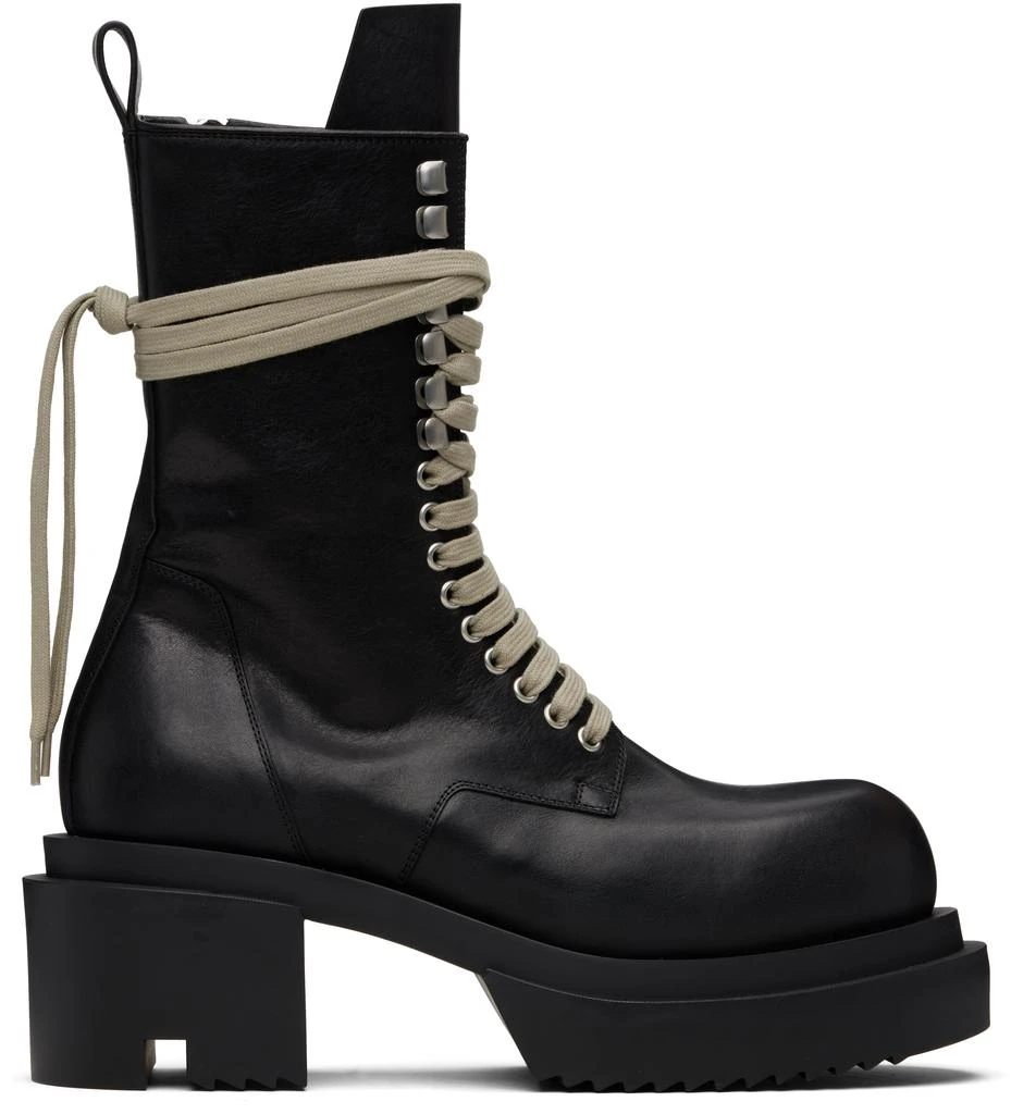 Rick Owens Black Concordians Lace-Up Bogun Boots 1