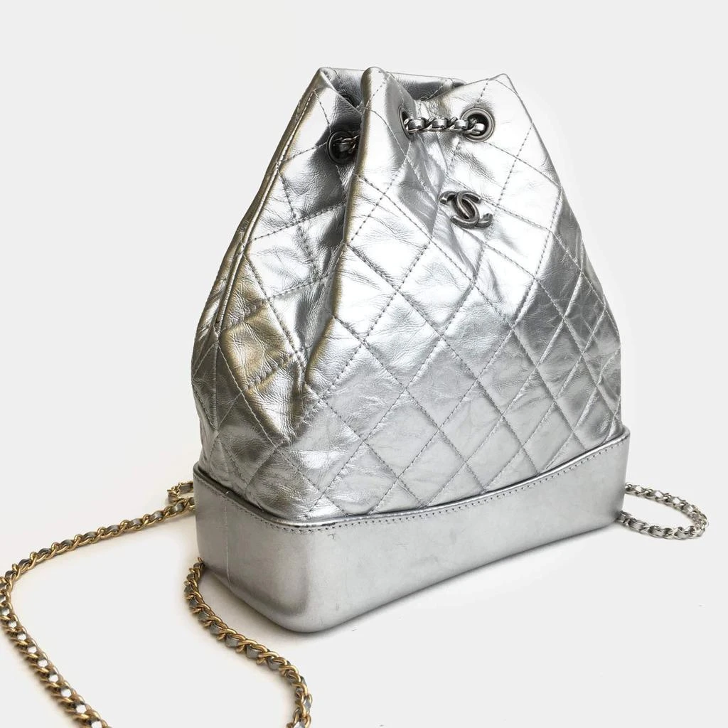 Chanel Chanel Silver Leather Gabrielle Backpacks 2