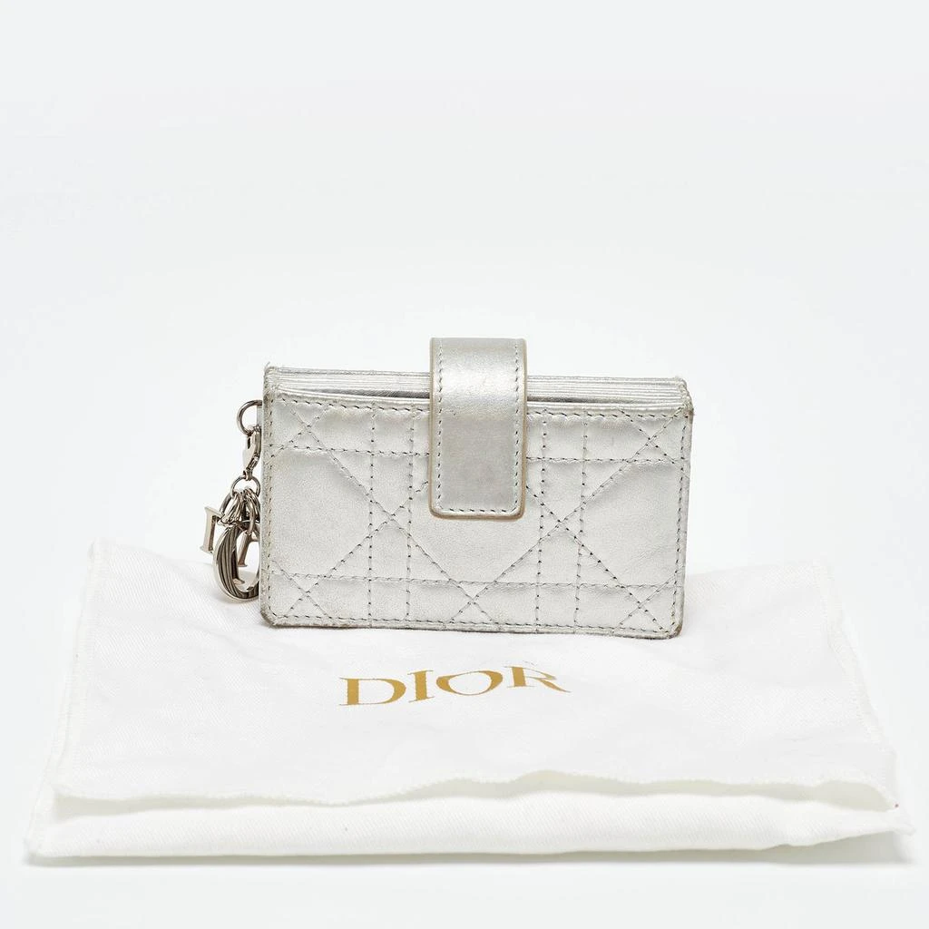 Dior Dior Silver Cannage Leather Lady Dior 5 Gusset Card Holder 8