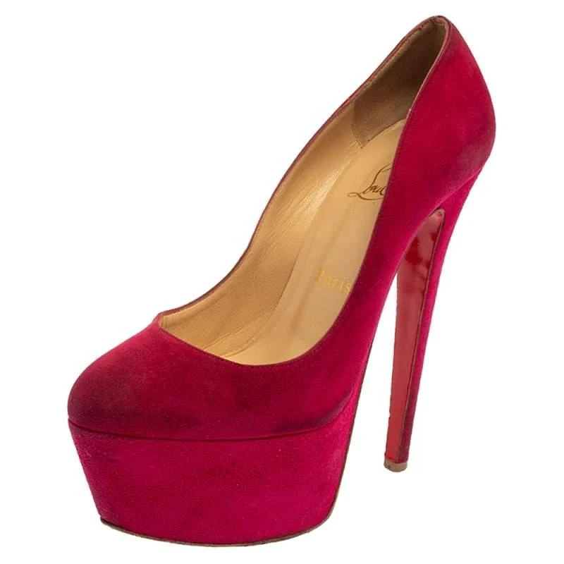 Christian Louboutin Christian Louboutin Pink Suede Daffodile Platform Pumps Size 37 1
