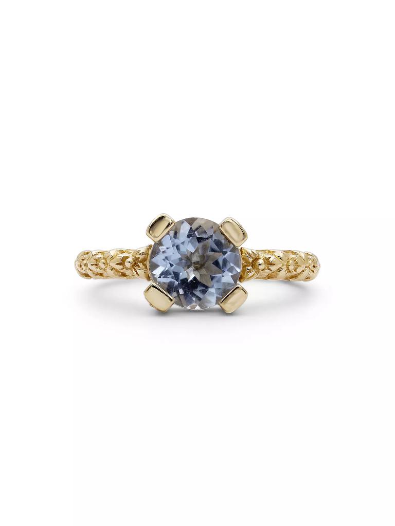 Stephen Dweck Luxury 18K Gold & Aquamarine Ring