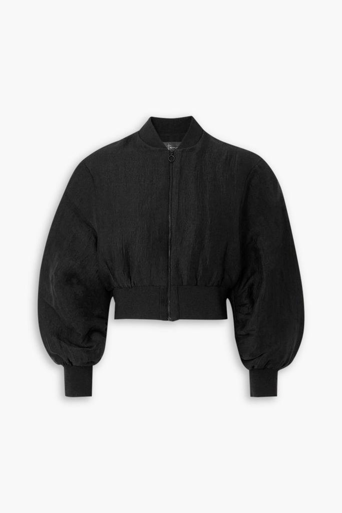 CORTANA Bachata linen and silk-blend jacquard bomber jacket