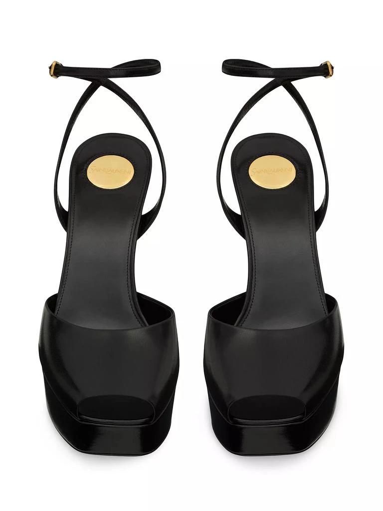 Yves Saint Laurent La Scandale Platform Sandals in Smooth Leather 3