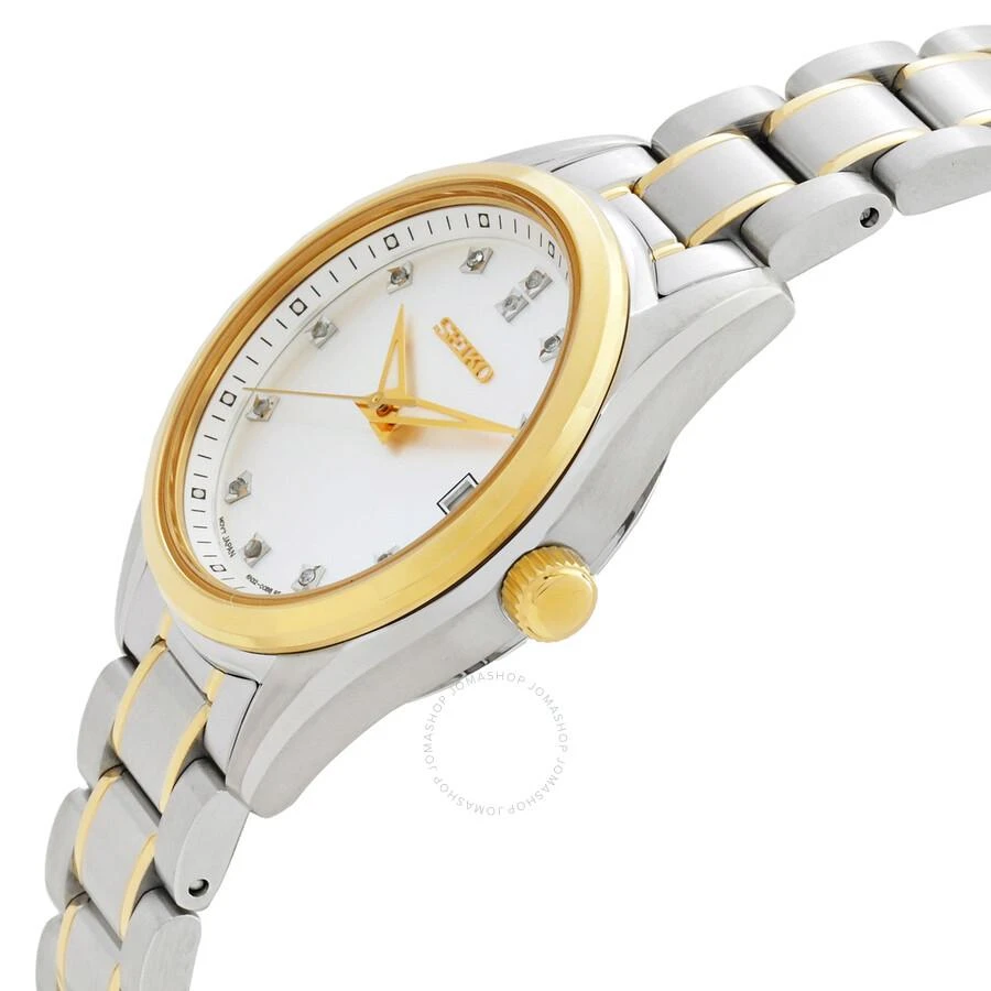 Seiko Diamonds Quartz Silver Dial Two-Tone Ladies Watch SUR582P1 2