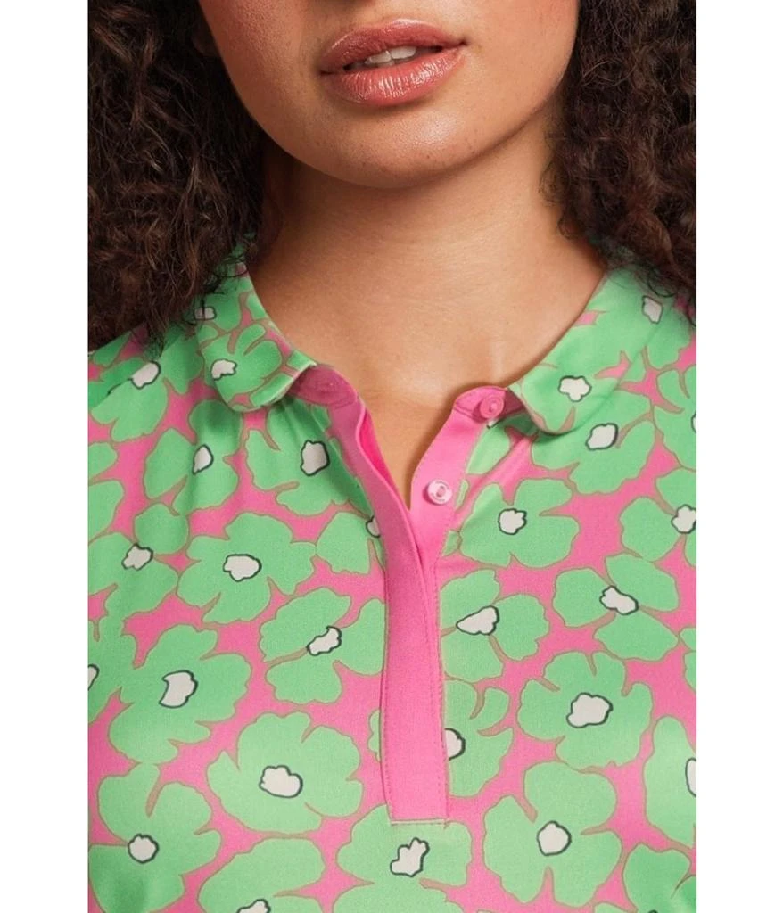 Callaway Floral Sleeveless Mini Collar And Side Shirring Top 4