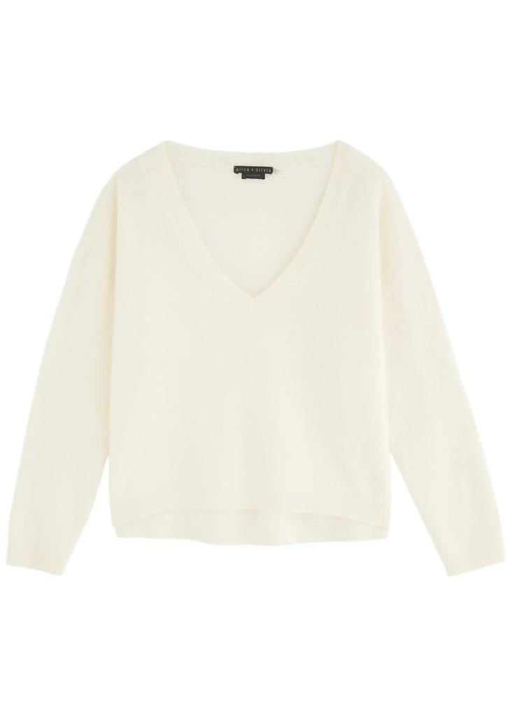 Alice + Olivia Williams brushed cashmere-blend jumper 1