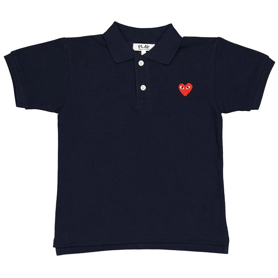 Comme des Garcons Kids Short Sleeve Embroidered Heart Polo Shirt