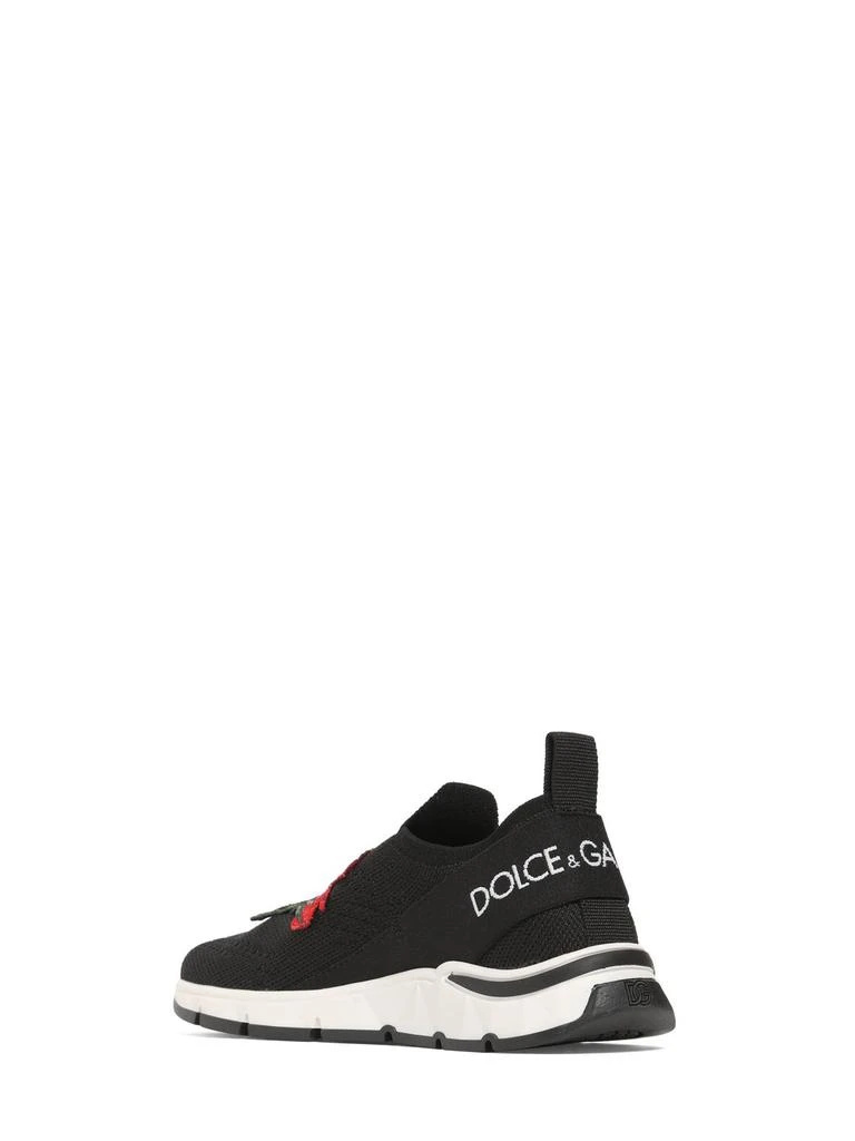 DOLCE & GABBANA Rose Knit Slip-on Sneakers W/logo 3