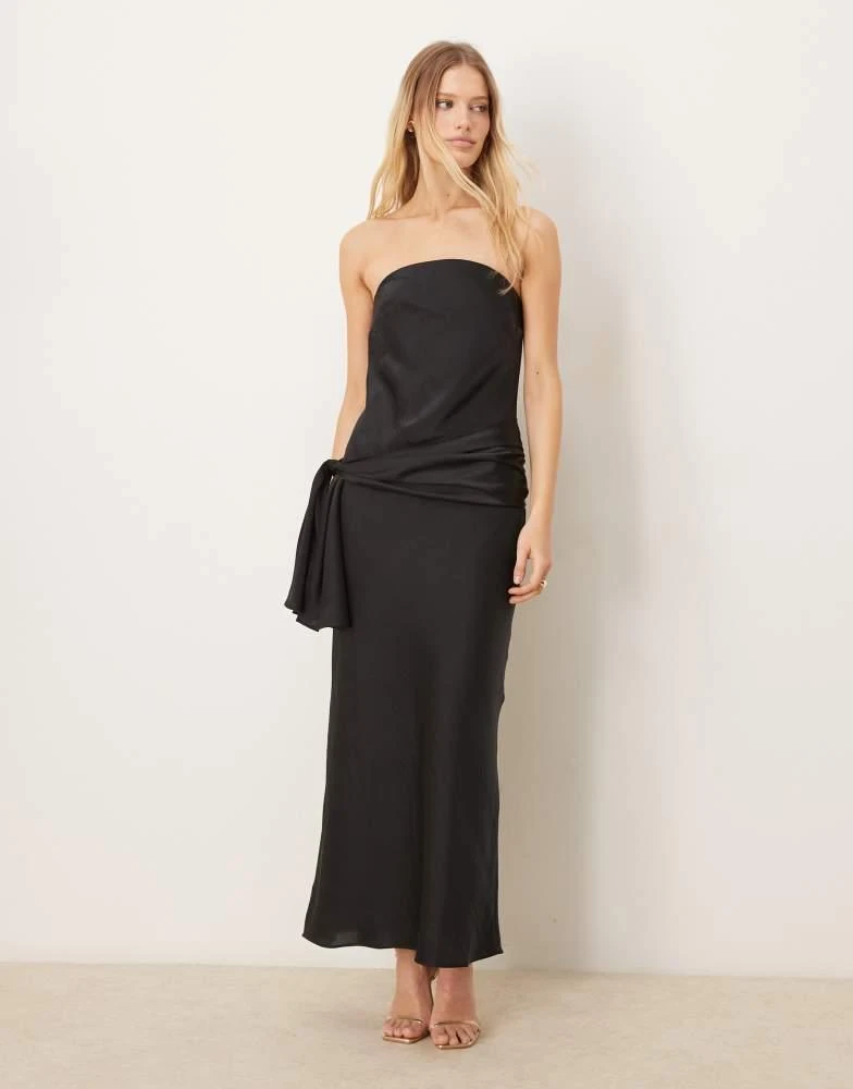 Shop Abercrombie & Fitch strapless bow detail maxi dress in black on Sale  at BeyondStyle  Get 20% Off Abercrombie & Fitch strapless bow detail maxi  dress in black with Limited-Time Flash