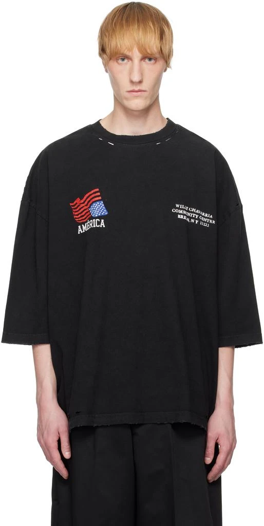 WILLY CHAVARRIA Black 'América Community Center' T-shirt 1