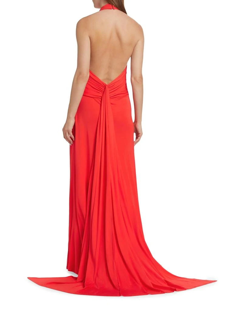 slim fit dress slacks V-Neck Off-Shoulder Sleeveless Party Gowns Pleated High Slit Satin Mermaid  Prom Dress main image 0