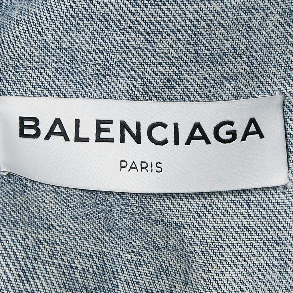 Balenciaga Balenciaga Blue Denim Dart Detail Button Front Jacket S 6