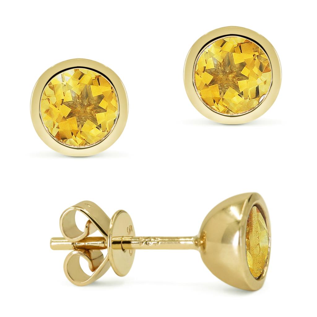 SSELECTS 6.5 16.9 Mm 1.22Ct Citrine Stud Earrings In 14K Yellow Gold