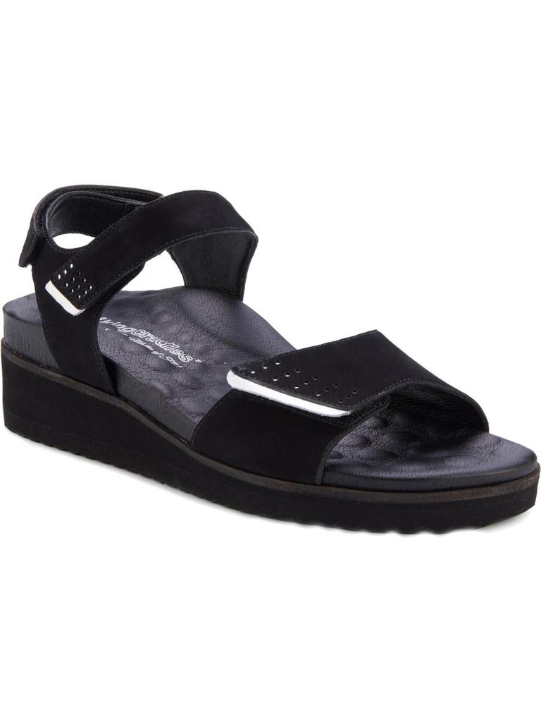 Walking Cradles Heather Womens Leather Ankle Strap Wedge Sandals