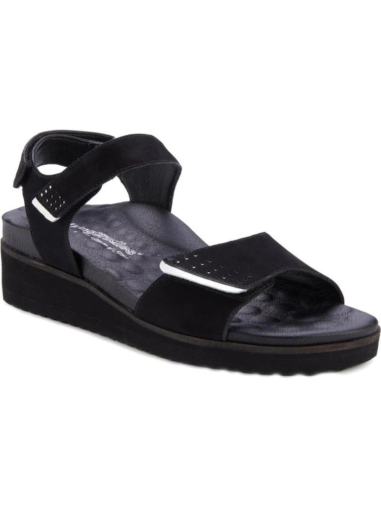 Walking Cradles Heather Womens Leather Ankle Strap Wedge Sandals 1