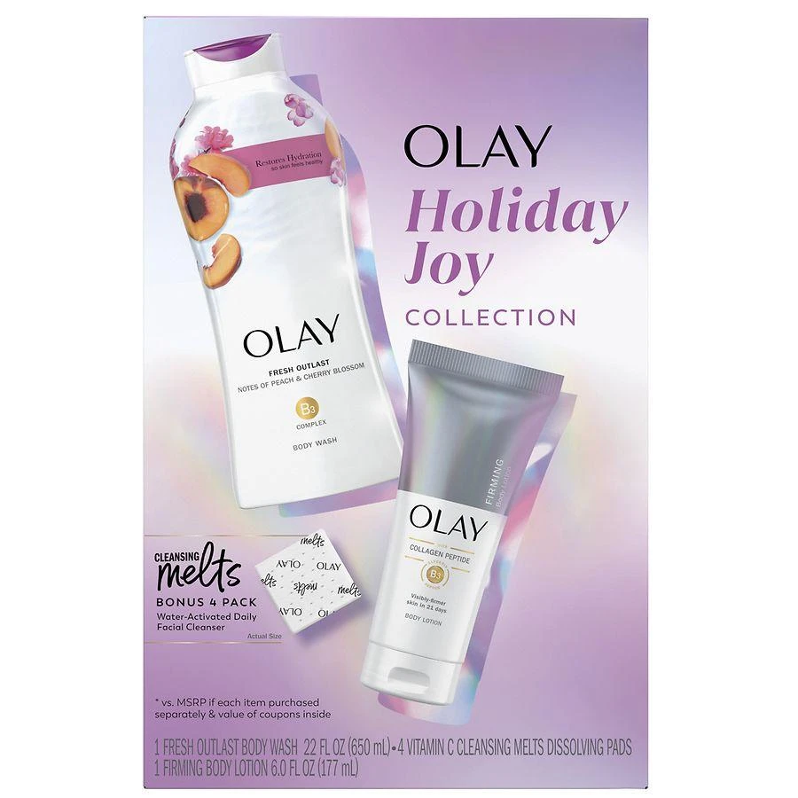Olay Fresh Outlast Body Wash, Hand Lotion and Skin Cleansing Holiday Pack Peach & Cherry Blossom 1