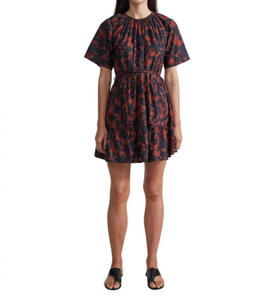 Apiece Apart Saara Tiered Mini Dress In Deep Botanic 1
