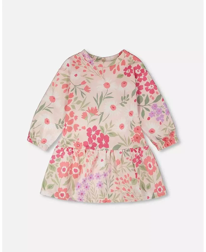 Deux par Deux Baby Girls French Terry Dress Pink Printed Flowers