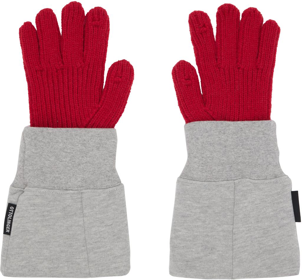 Ottolinger Red 
Gray Deconstructed Sleeve Glove