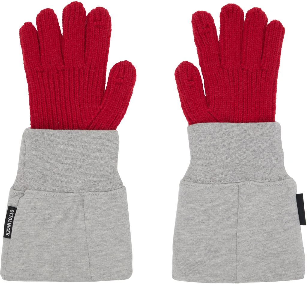 Ottolinger Red 
Gray Deconstructed Sleeve Glove 1