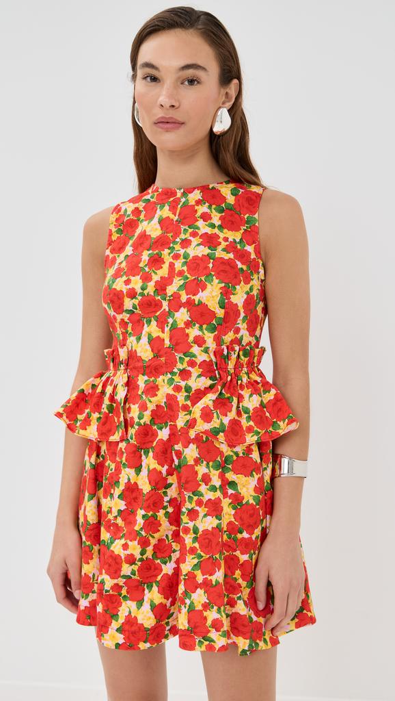 Kika Vargas Gabriela Dress Red Rose Cotton
