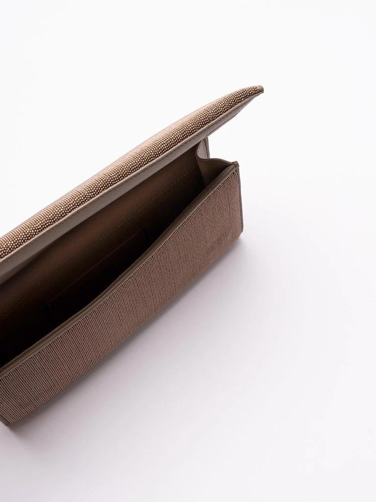 Brunello Cucinelli Brunello Cucinelli Precious Monili Foldover Top Clutch Bag 6