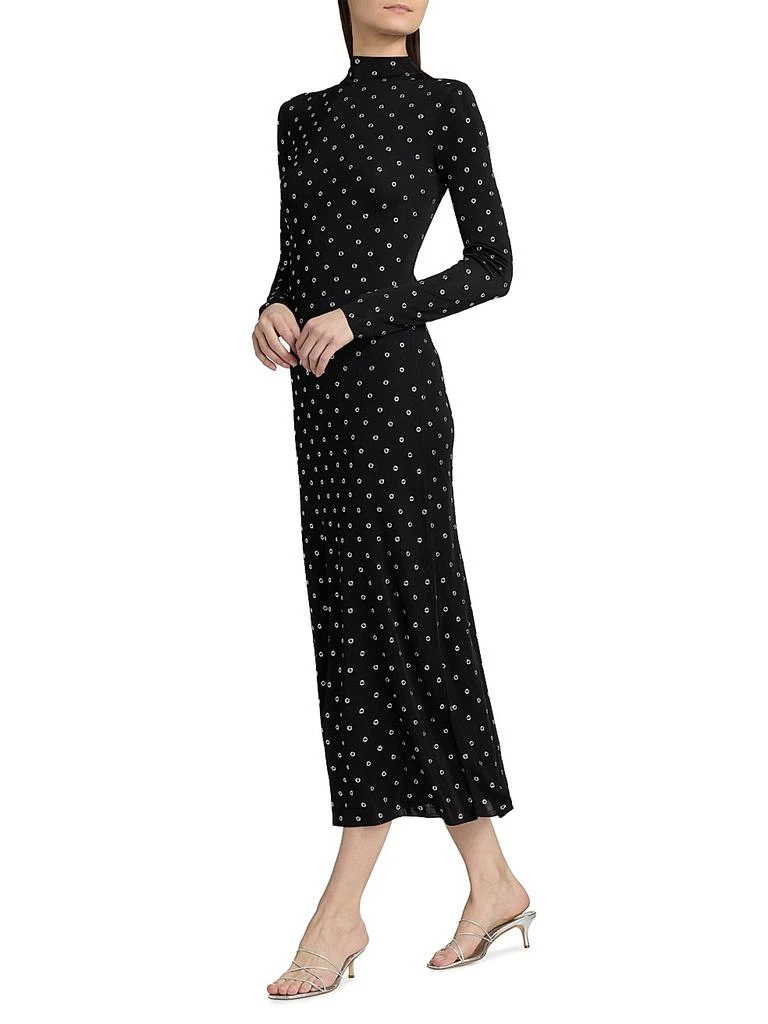 knee length dresses for ladies Ivory Silk Puff Sleeve Women's Midi Dress with Embellished Button
