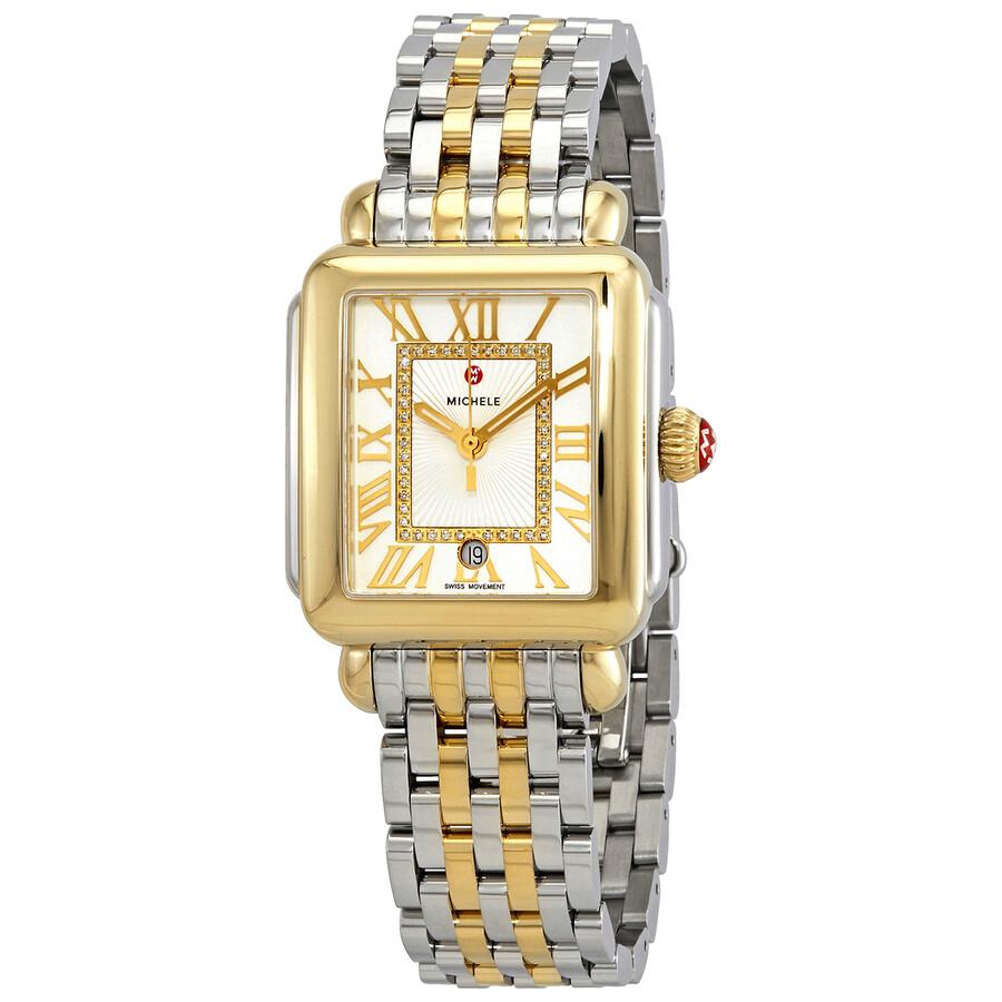 Michele Deco Madison Quartz Silver Dial Two-tone Ladies Watch MWW06T000147