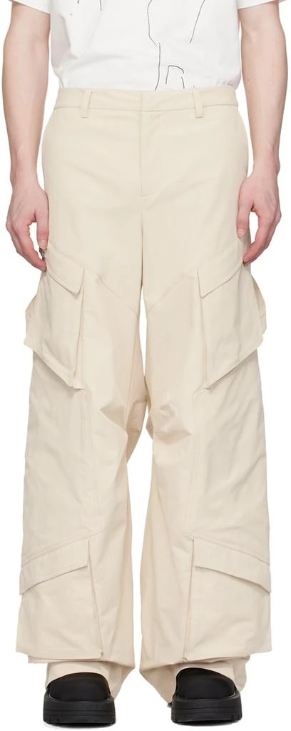 Heliot Emil Beige Cellulae Cargo Pants 1