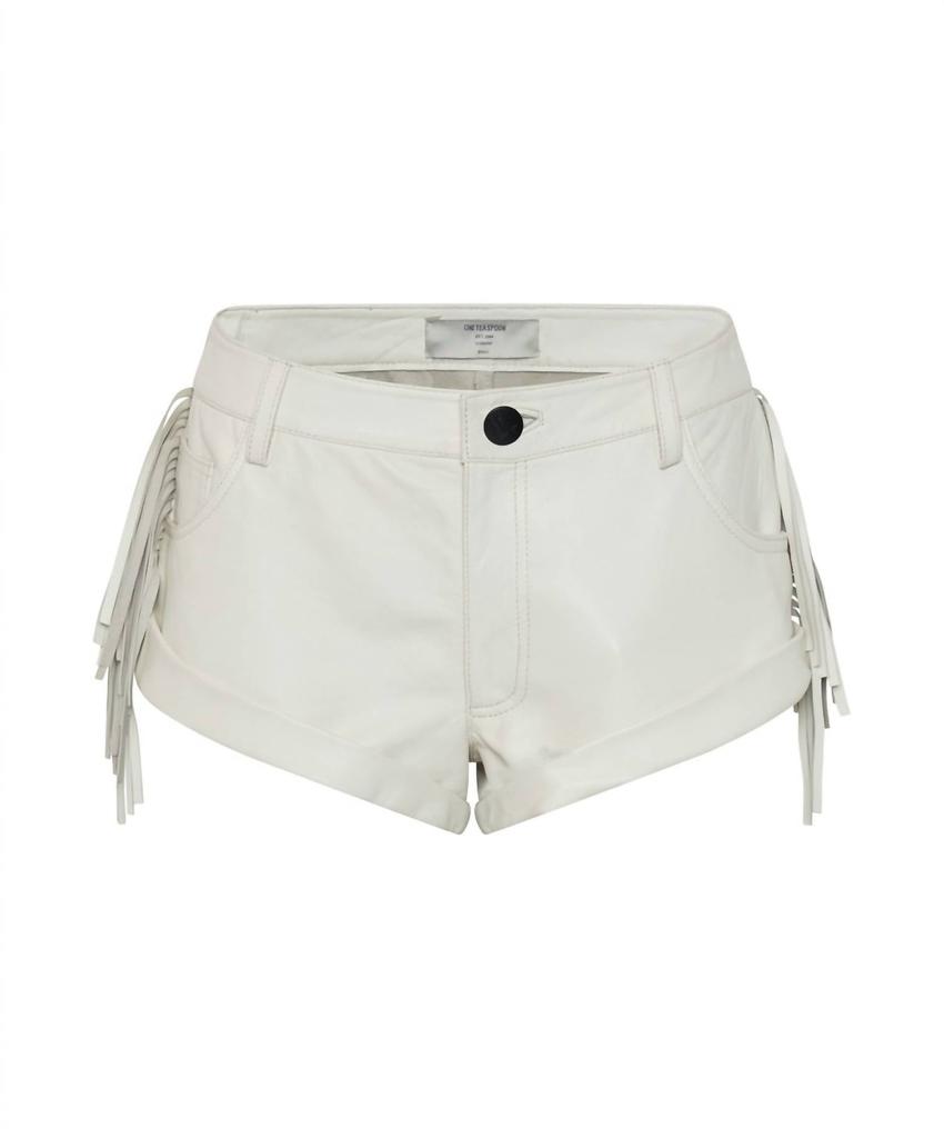 One Teaspoon Chaos Walking Fringed Leather Bandit Shorts