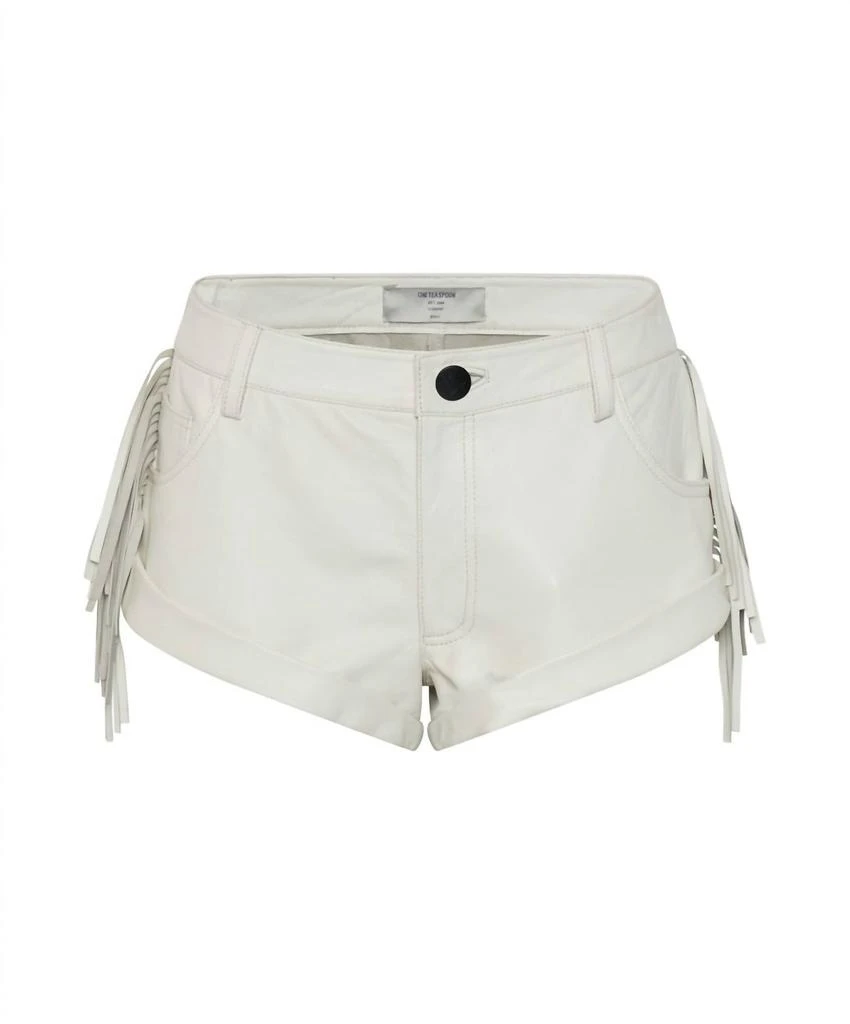 One Teaspoon Chaos Walking Fringed Leather Bandit Shorts 1