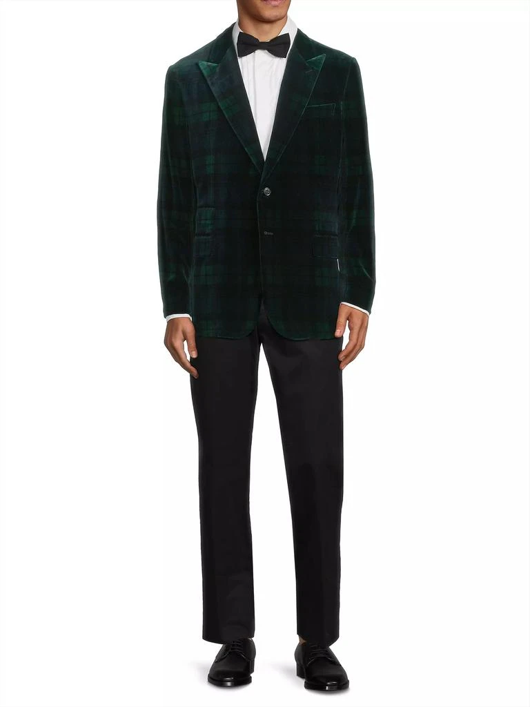 Ralph Lauren Kent Blackwatch Tartan Velvet Sport Coat 2
