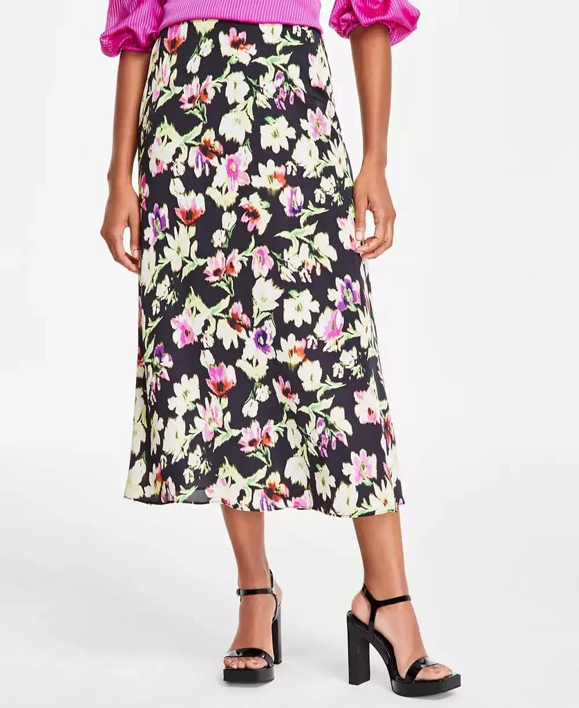 Vince Camuto Women's Floral-Print A-Line Midi Skirt 4