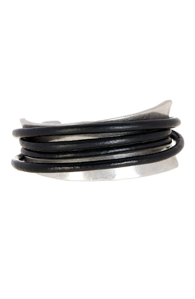 SAACHI Black Gladiator Wrap Leather Bracelet 1