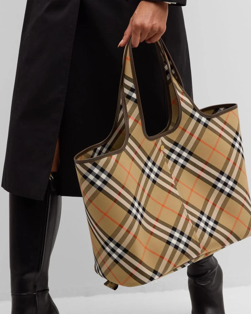 Burberry Medium East-West Check Tote Bag 4