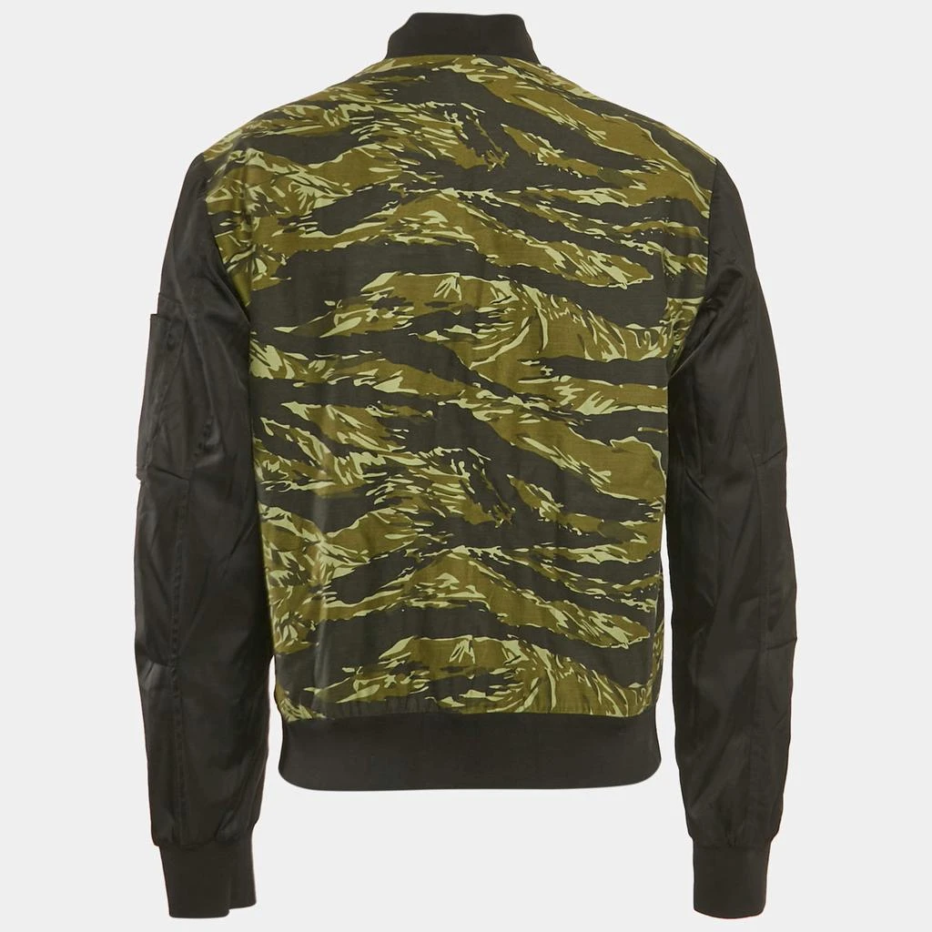 DSQUARED2 Dsquared2 Black/Green Camouflage Print Cotton & Nylon Bomber Jacket M 2