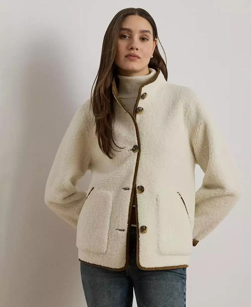 Ralph Lauren Women
s Faux-Suede-Trim Fleece Jacket