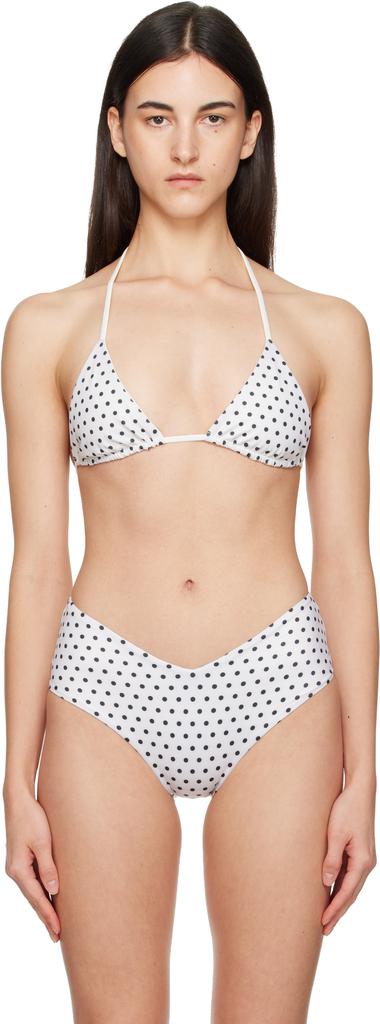 Belle Anna White & Black Estelle Bikini Top