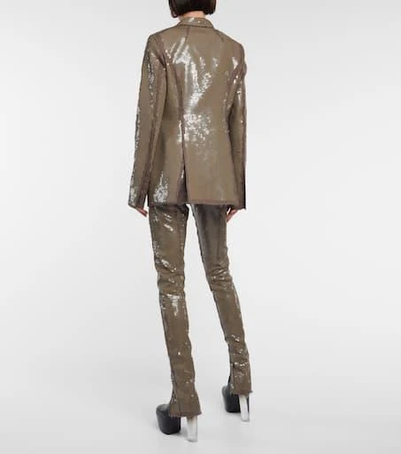 Rick Owens Sequined single-breasted cotton blazer 3