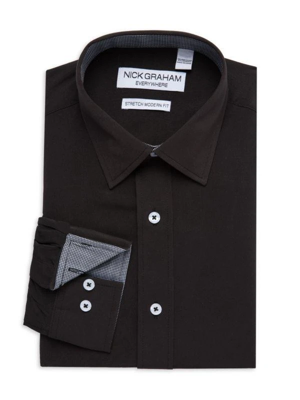 Nick Graham Traveler Stretch Modern Fit Dress Shirt 1
