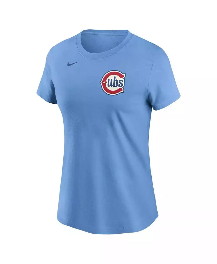 NIKE Women's Pete Crow-Armstrong Baby Blue Chicago Cubs Fuse Name Number T-Shirt 3