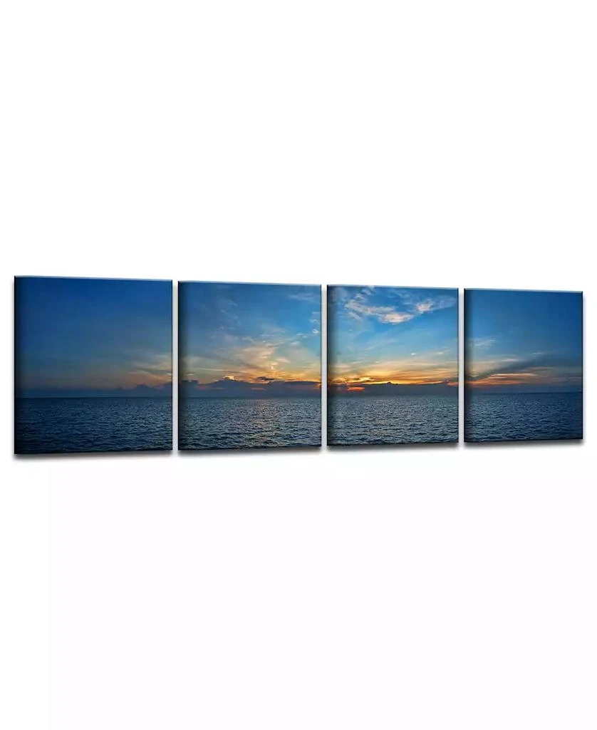 Ready2HangArt Bahamas Sunset 4 Piece Wrapped Canvas Coastal Wall Art Set, 20" x 64" 2