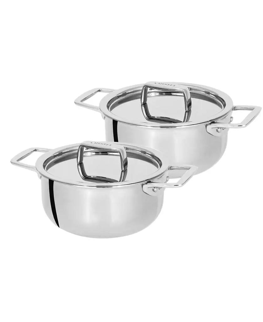 Cristel Castel Pro Set of 2 Mini 0.5 Qt Stewpans With Lids