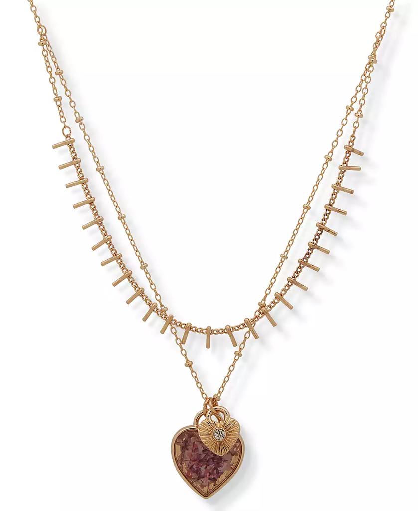 Lonna & Lilly Gold-Tone Heart Charm Layered Pendant Necklace, 16" + 3" extender